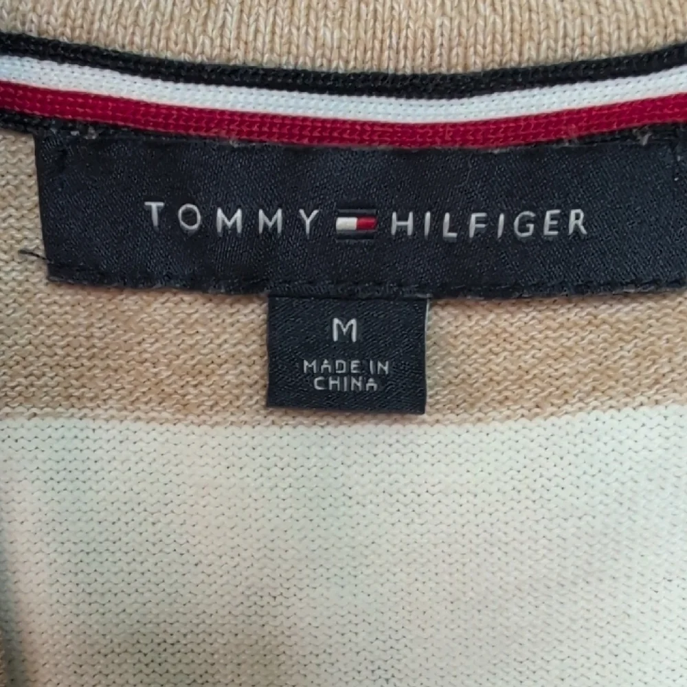 Tommy Hilfiger Striped Tan and White Long Cardigan Dress.‎ Medium. EUC